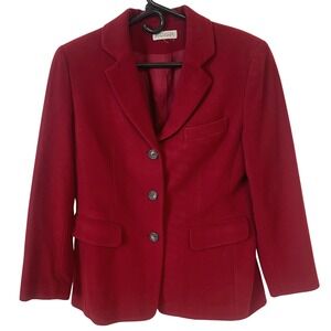 Vintage Ann Taylor‎ Petites Women's Red Blazer Jacket Career Business Interview